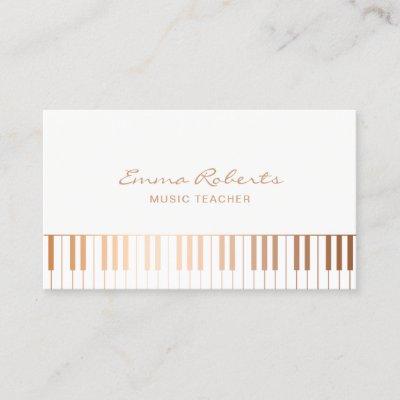 Music Teacher Elegant Gold Piano Keys Musical