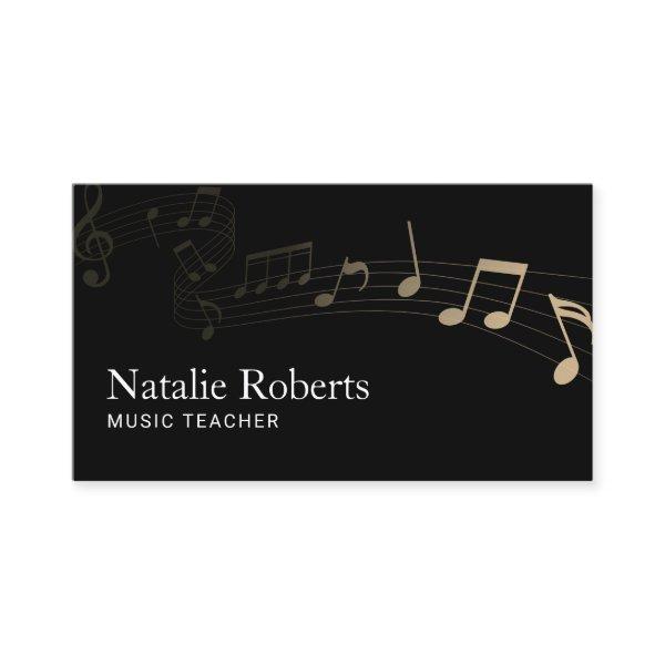 Music Teacher Elegant Music Note Plain Black
