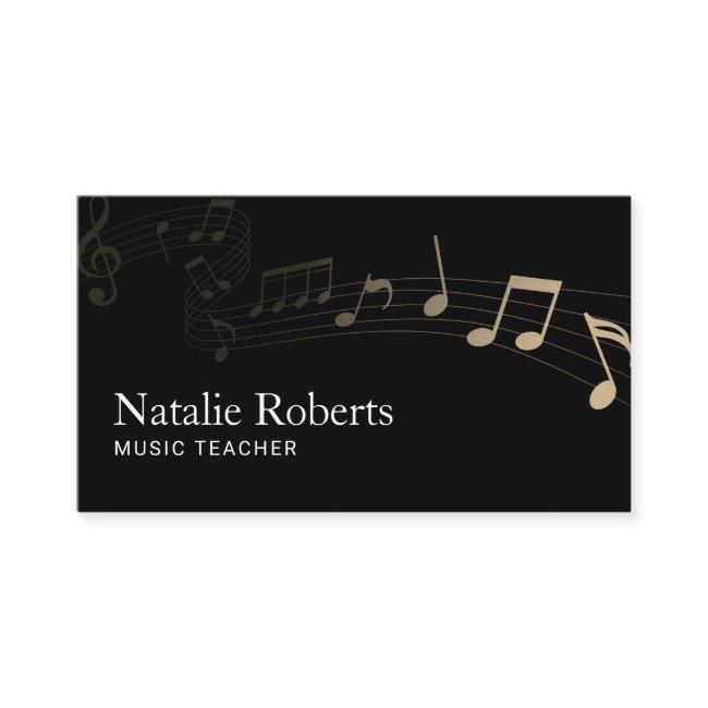Music Teacher Elegant Music Note Plain Black