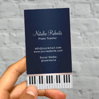 Music Teacher Elegant Navy Blue Piano Keys