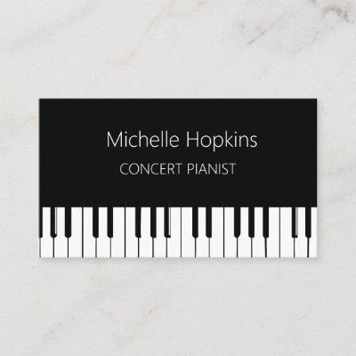 Music Teacher Elegant Pianist Piano Keys Calling Card