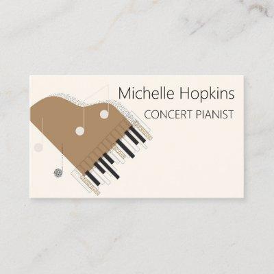 Music Teacher Elegant Piano Keys Calling Card