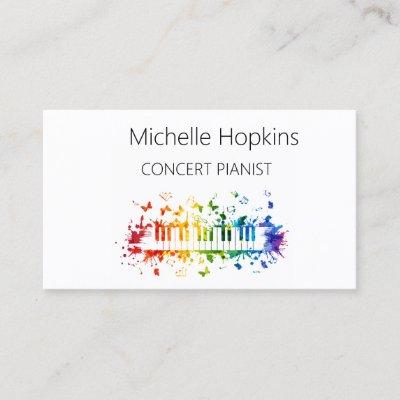 Music Teacher Elegant Piano Keys Calling Card