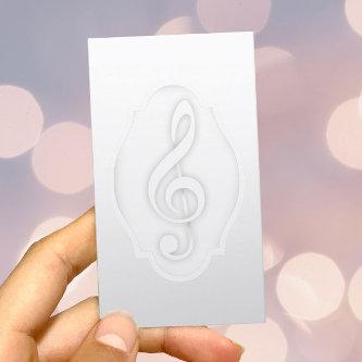 Music Teacher Elegant White Treble Clef Musical