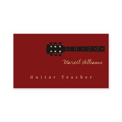 Music Teacher Guitar dark red