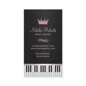 Music Teacher Piano Keys Rose Gold Crown