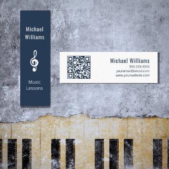 Music Teacher QR code Treble Clef Blue  Mini