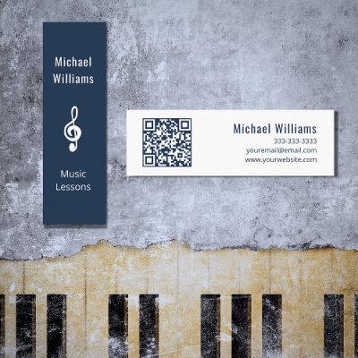 Music Teacher QR code Treble Clef Blue  Mini