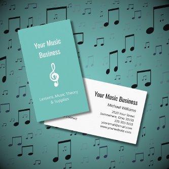 Music Teacher QR code Treble Clef Teal Green