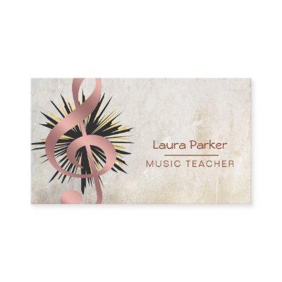 Music Teacher Rose Gold Musical Note Vintage