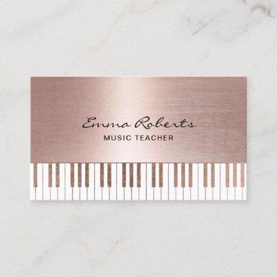 Music Teacher Rose Gold Piano Keys Musical