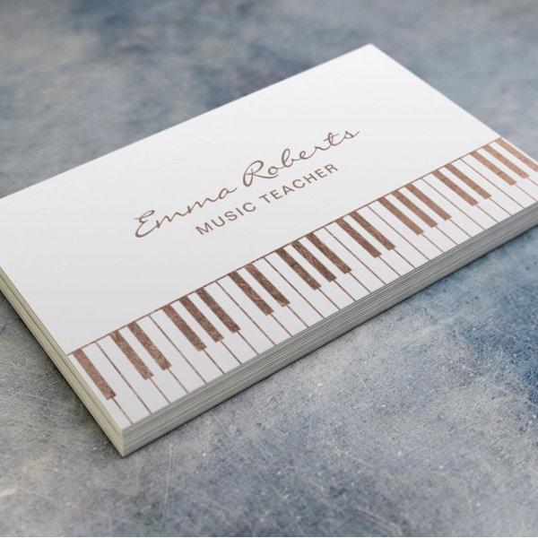 Music Teacher Rose Gold Piano Keys Musical