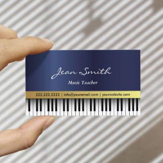 Music Teacher Royal Blue Piano Keys Elegant