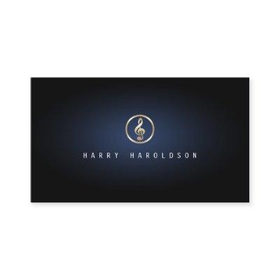 Music Teacher Treble Clef Icon Blue Glow Music