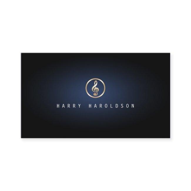 Music Teacher Treble Clef Icon Blue Glow Music