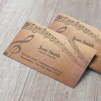 Music Teacher Vintage Music Notes Classy