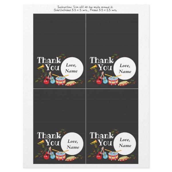 Music theme Thank You card Flyer