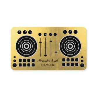 Music Turntable Black and Gold White DJ Player