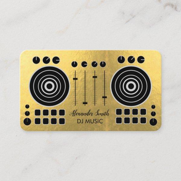 Music Turntable Black and Gold White DJ Player