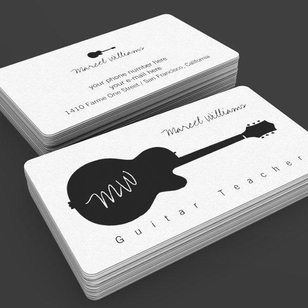 Music White  with a blk. Guitar