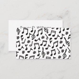 Musical note pattern black and white music