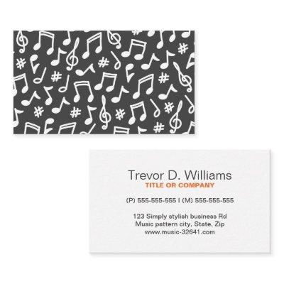 Musical note pattern dark gray and white music