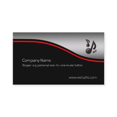 Musical Notes, red swoosh, metallic-look