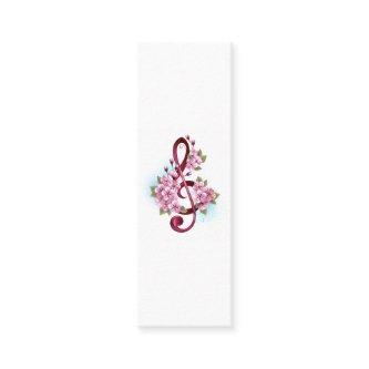 Musical treble clef notes with Sakura flowers Mini