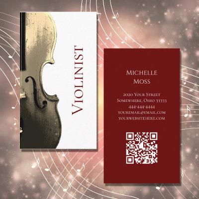 Musical Violin Performer QR code Elegant