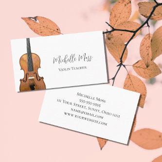 Musical Violin Teacher Elegant Script