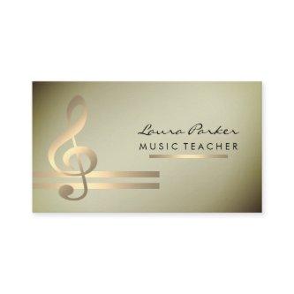 Musician Music Teacher with Musical Notes in Gold