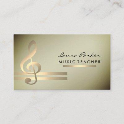 Musician Music Teacher with Musical Notes in Gold