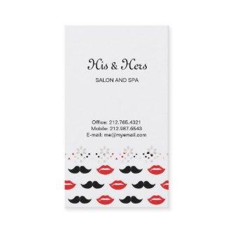 Mustache and Lips Red & Black Pattern