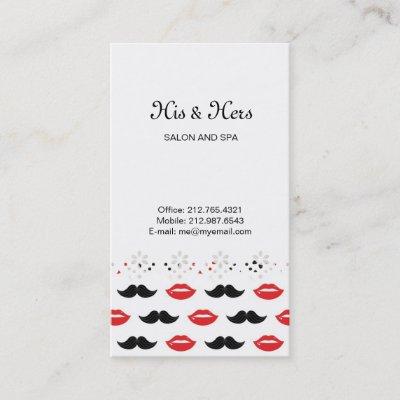 Mustache and Lips Red & Black Pattern
