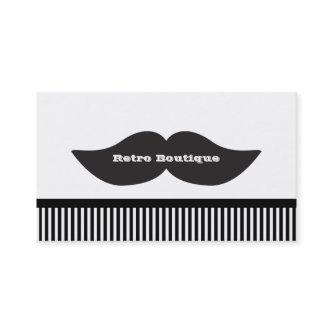 Mustache Black & White Stripes Retro
