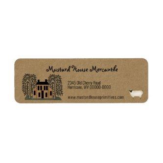 Mustard Saltbox House Editable Return Address Label