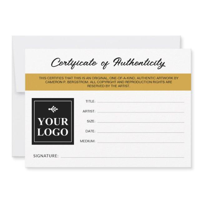 Mustard Your Logo Certificate of Authenticity