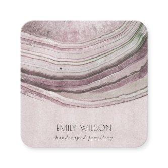 Muted Blush Lilac Agate Earthy Earring Display Square