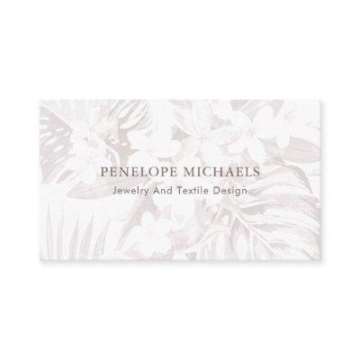 Muted Mauve and White Palm Leaves