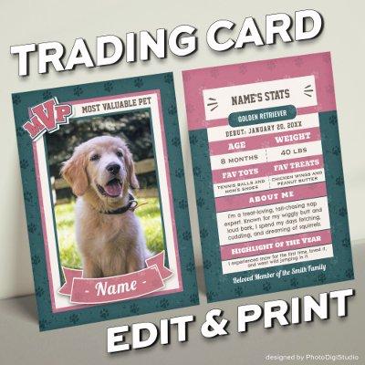 MVP Custom Pet Trading Cards Fun Dog Trading Card