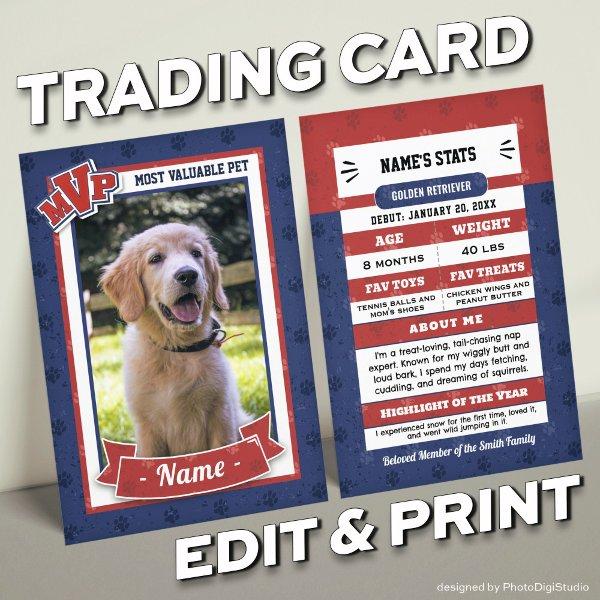 MVP Custom Pet Trading Cards Fun Dog Trading Card