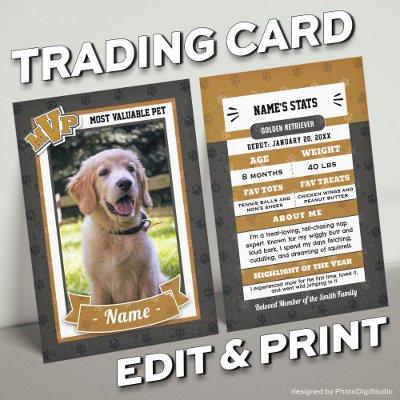 MVP Custom Pet Trading Cards Fun Dog Trading Card