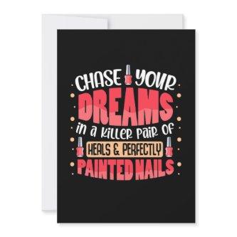 My Dreams Painted Nails Invitation