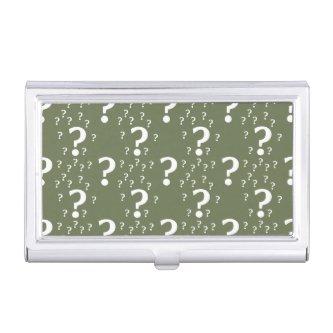 Mystery question mark riddle puzzle olive green  case