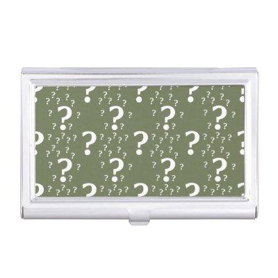 Mystery question mark riddle puzzle olive green  case