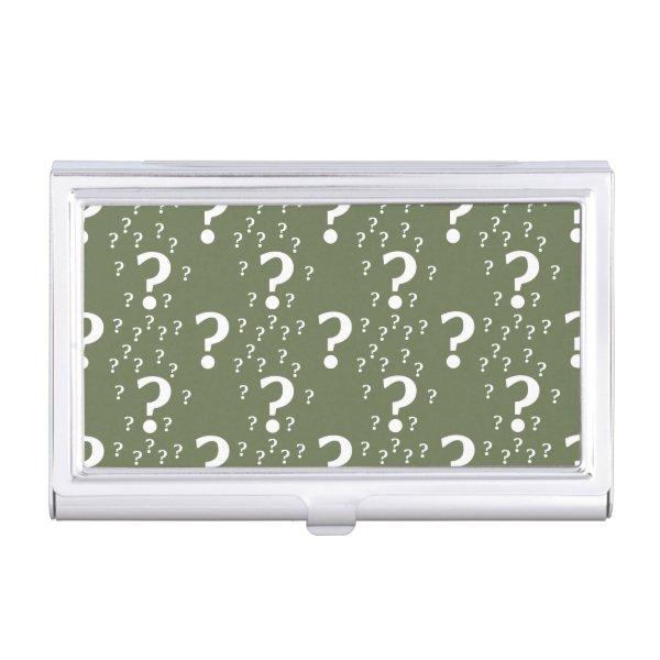 Mystery question mark riddle puzzle olive green  case