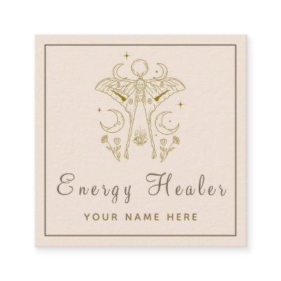 Mystic Cosmic Butterfly Energy Healer Medium Beige Square