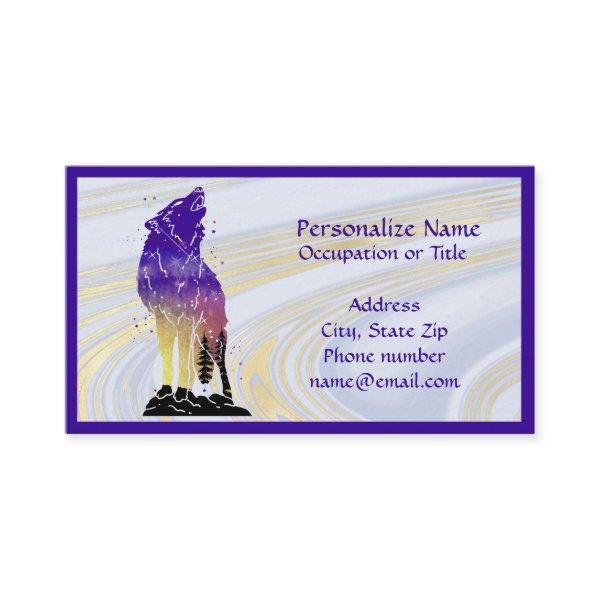 Mystic Wolf Howling Animal Spirit Purple