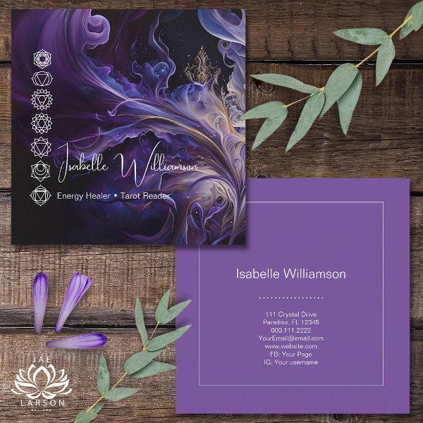 Mystical Amethyst Chakras Reiki Meditation Yoga Square
