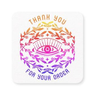 Mystical Eye Roses Vines Magical Order Thank You Square